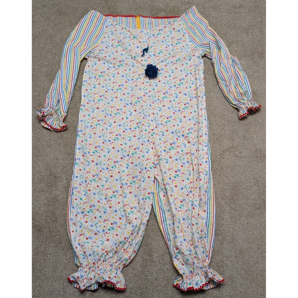 Clown Costume Jumpsuit Vintage Handmade Pom Pom‎ Unisex